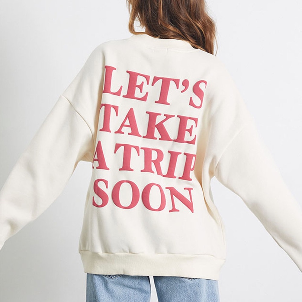 Yellow The Label Cream Let’s Take a Trip Soon Crew Neck sweatshirt